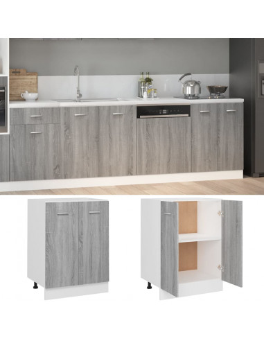 Mobiletto Grigio Sonoma 60x46x81,5 cm in Legno Multistrato