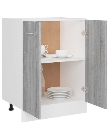 Mobiletto Grigio Sonoma 60x46x81,5 cm in Legno Multistrato