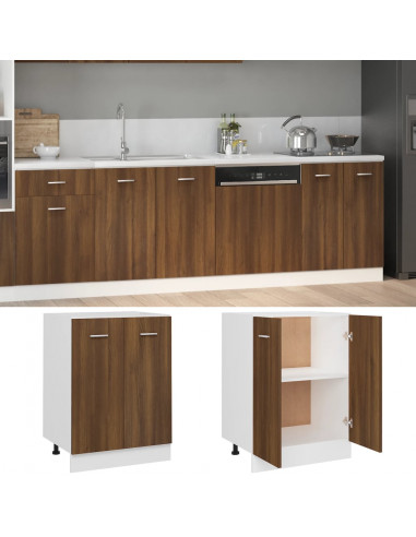 Mobiletto Rovere Marrone 60x46x81,5 cm in Legno Multistrato