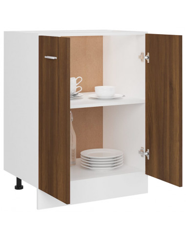 Mobiletto Rovere Marrone 60x46x81,5 cm in Legno Multistrato