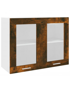 Mobile Pensile Rovere Fumo 80x31x60 cm in Legno Multistrato 2
