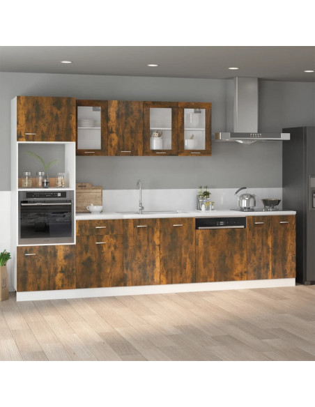 Mobile Pensile Rovere Fumo 80x31x60 cm in Legno Multistrato