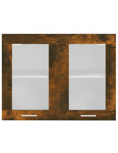 Mobile Pensile Rovere Fumo 80x31x60 cm in Legno Multistrato