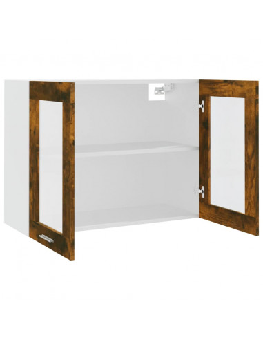 Mobile Pensile Rovere Fumo 80x31x60 cm in Legno Multistrato