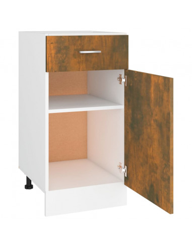 Mobile con Cassetto Rovere Fumo 40x46x81,5 cm Legno Multistrato