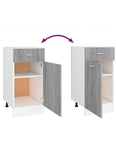 Mobile con Cassetto Grigio Sonoma 40x46x81,5 Legno Multistrato