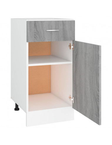Mobile con Cassetto Grigio Sonoma 40x46x81,5 Legno Multistrato