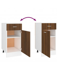 Mobile con Cassetto Rovere Marrone 40x46x81,5 Legno Multistrato 2