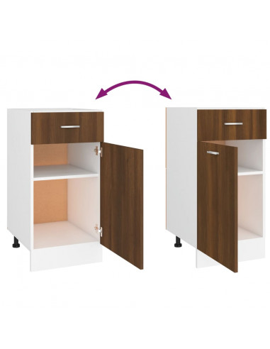 Mobile con Cassetto Rovere Marrone 40x46x81,5 Legno Multistrato