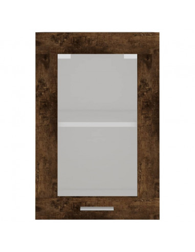 Mobile Pensile Vetro Rovere Fumo 40x31x60 cm Legno Multistrato