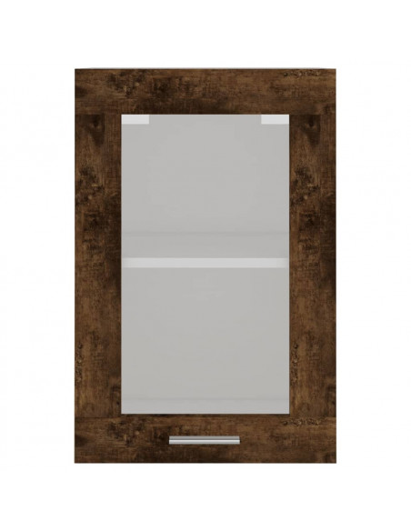 Mobile Pensile Vetro Rovere Fumo 40x31x60 cm Legno Multistrato