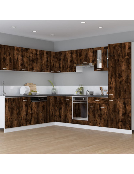 Mobile Pensile Rovere Fumo 29,5x31x60 cm in Legno Multistrato
