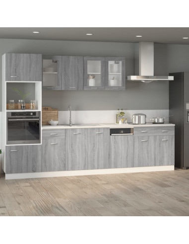 Mobile con Cassetto Grigio Sonoma 80x46x81,5 Legno Multistrato