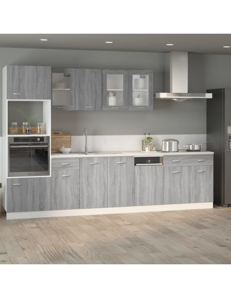 Mobile con Cassetto Grigio Sonoma 80x46x81,5 Legno Multistrato