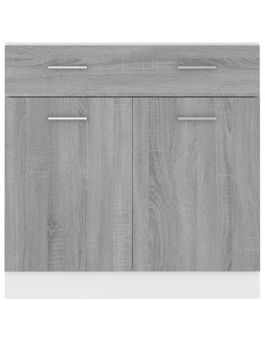 Mobile con Cassetto Grigio Sonoma 80x46x81,5 Legno Multistrato