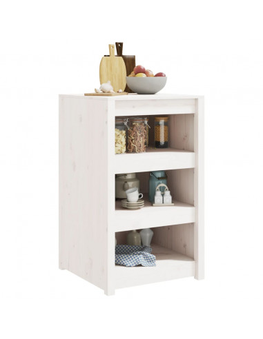 Mobile da Cucina da Esterno Bianco 55x55x92 cm Legno Massello di Pino