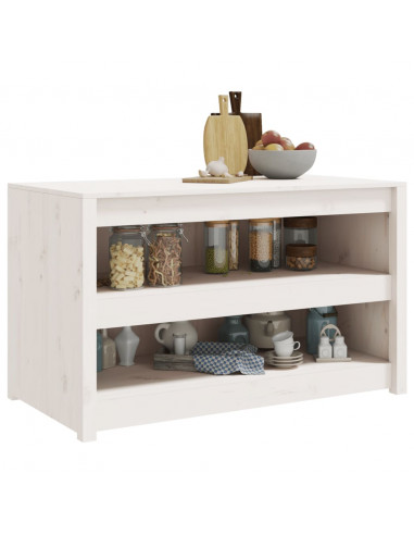Mobile da Cucina da Esterno Bianco 106x55x64 cm Legno Massello di Pino