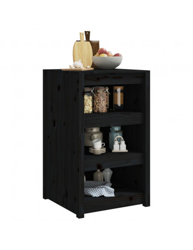 Mobile da Cucina da Esterno Nero 55x55x92 cm Legno Massello di Pino