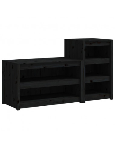 Mobili da Cucina da Esterno 2 pz Neri in Legno Massello di Pino