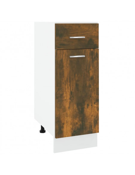 Mobile con Cassetto Rovere Fumo 30x46x81,5 cm Legno Multistrato
