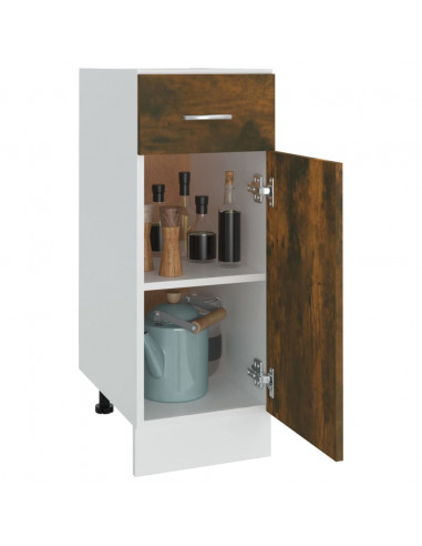 Mobile con Cassetto Rovere Fumo 30x46x81,5 cm Legno Multistrato