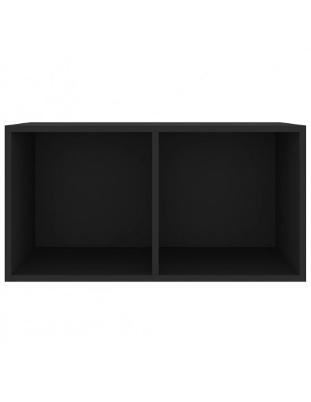 Contenitore per Vinili Nero 71x34x36 cm in Legno Multistrato