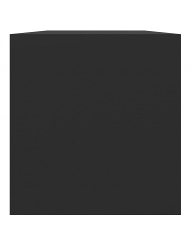 Contenitore per Vinili Nero 71x34x36 cm in Legno Multistrato