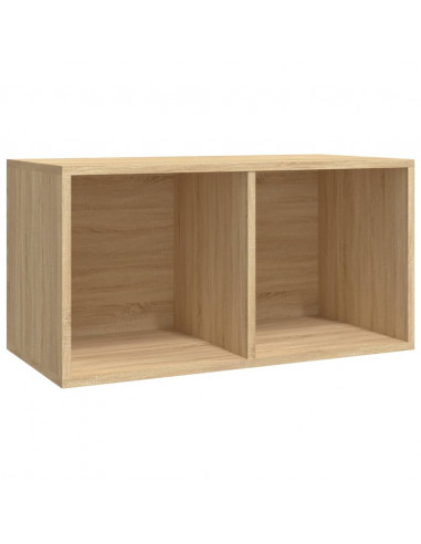 Contenitore per Vinili Rovere 71x34x36 cm in Legno Multistrato