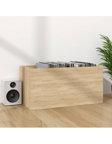 Contenitore per Vinili Rovere 71x34x36 cm in Legno Multistrato