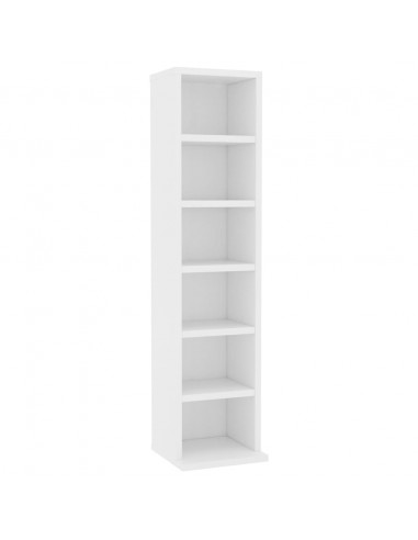 Mobile Porta CD Bianco 21x20x88 cm in Legno Multistrato