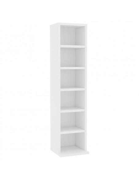 Mobile Porta CD Bianco 21x20x88 cm in Legno Multistrato