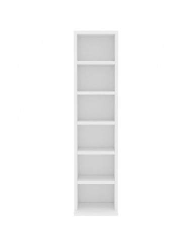 Mobile Porta CD Bianco 21x20x88 cm in Legno Multistrato