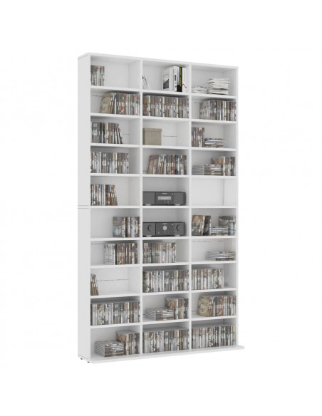 Armadietto TV Bianco 102x16x177,5 cm in Legno Multistrato