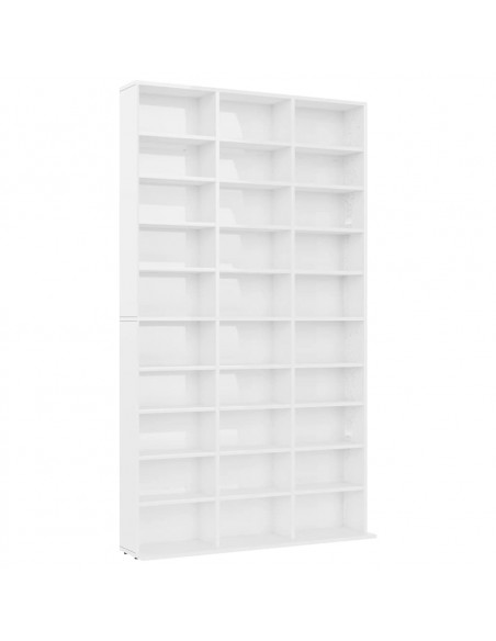 Mobile Porta TV Bianco Lucido 102x16x177,5 cm Legno Multistrato
