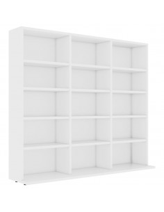 Armadietto Porta CD Bianco 102x23x89,5 cm in Legno Multistrato 2