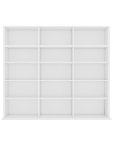 Armadietto Porta CD Bianco 102x23x89,5 cm in Legno Multistrato