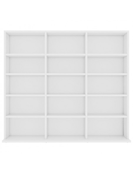 Armadietto Porta CD Bianco 102x23x89,5 cm in Legno Multistrato