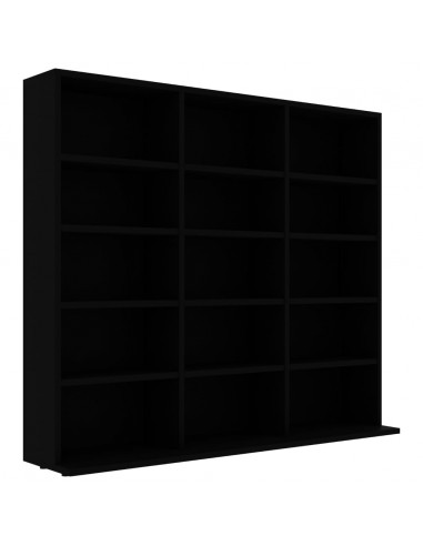 Armadio Porta CD Nero 102x23x89,5 cm in Truciolato