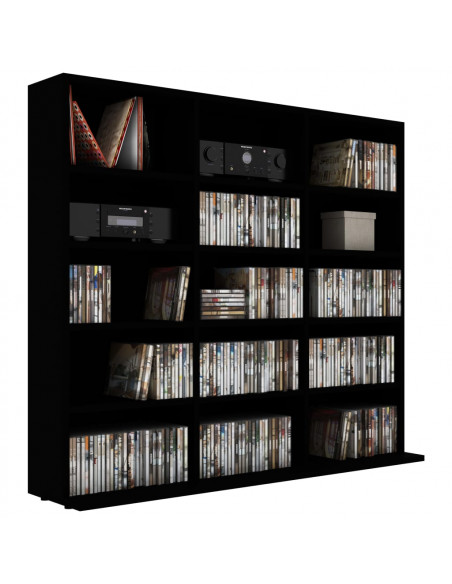 Armadio Porta CD Nero 102x23x89,5 cm in Truciolato