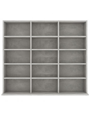 Mobile Porta CD Grigio Cemento 102x23x89,5 cm Legno Multistrato