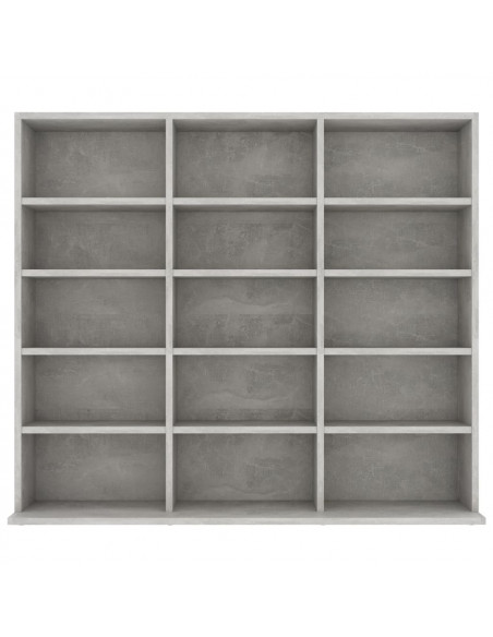 Mobile Porta CD Grigio Cemento 102x23x89,5 cm Legno Multistrato