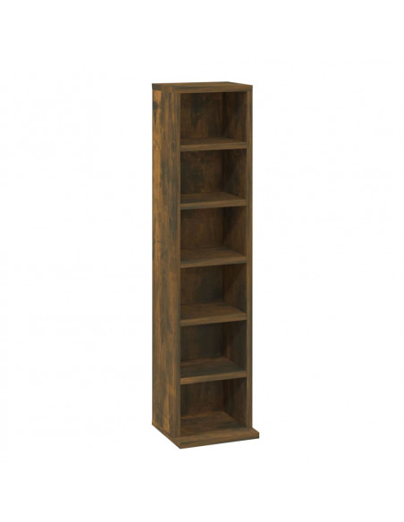 Mobile Porta CD Rovere Fumo 21x20x88 cm in Legno Multistrato
