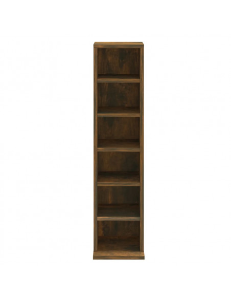 Mobile Porta CD Rovere Fumo 21x20x88 cm in Legno Multistrato