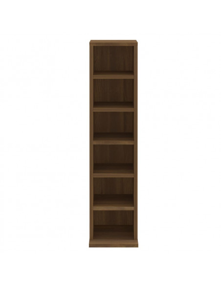 Mobile Porta CD Rovere Marrone 21x20x88 cm in Legno Multistrato