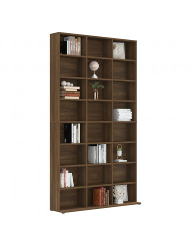 Mobile Porta CD Rovere Marrone 102x23x177,5cm Legno Multistrato