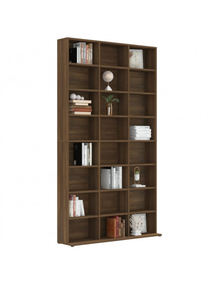 Mobile Porta CD Rovere Marrone 102x23x177,5cm Legno Multistrato