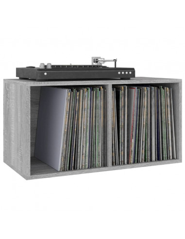 Contenitore Vinili Grigio Sonoma 71x34x36 cm Legno Multistrato