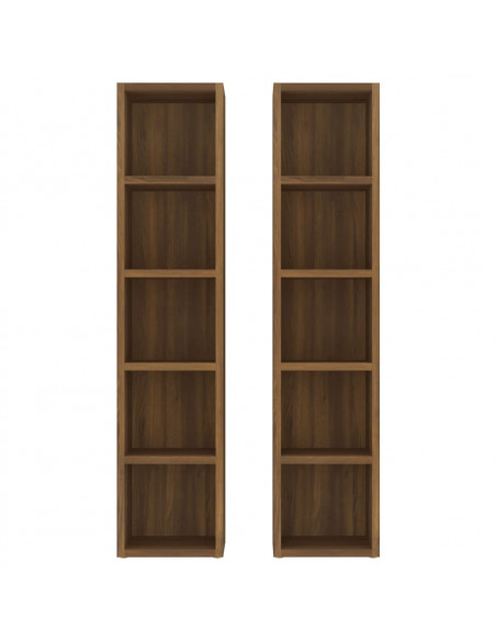 Mobili Porta CD 2pz Rovere Marrone 21x16x93,5 Legno Multistrato