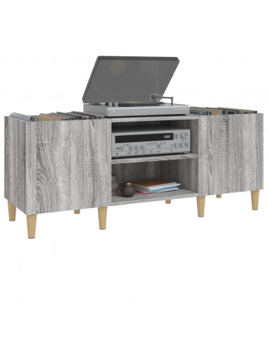 Mobile Porta Dischi Grigio Sonoma 121x38x48cm Legno Multistrato