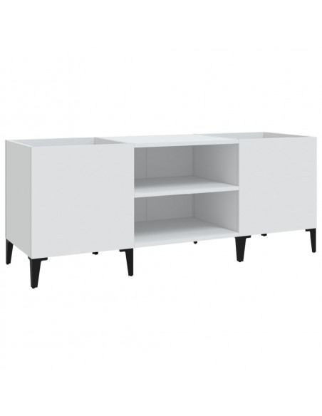 Mobile Porta Dischi Bianco 121x38x48 cm in Legno Multistrato